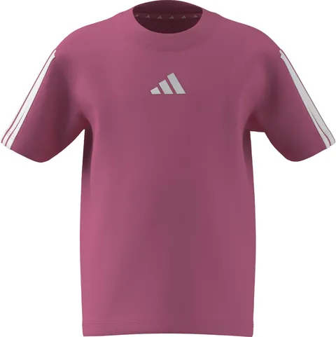 adidas Mixte Enfant Essentials 3 Stripes Sleeve T-Shirt, Pink Fusion/White, 4-5 Years