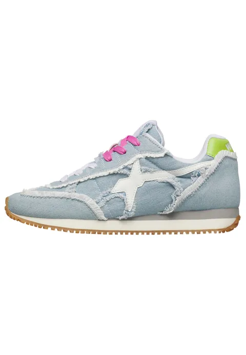 w6yz Samoa-Uni. Suede/Denim/Lace Jeans-White