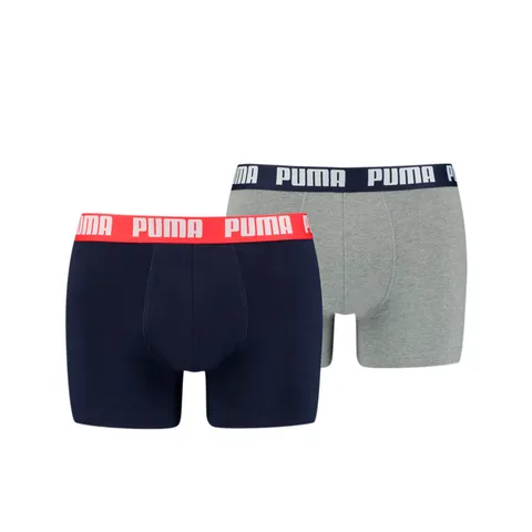 PUMA Everyday Basic Boxer 2p, Biancheria Intima Uomo, Grey Blue White, L