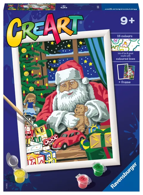 Ravensburger - CreArt Serie D, Babbo Natale, Dipingere con i Numeri, Kit Pittura Bambini
