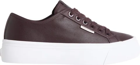 Calvin Klein Donna Sneakers Vulcanizzate Lace Up Profilo Basso, Rosso (Bordeaux), 42
