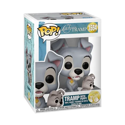 Funko POP! Disney: Lady and the Tramp - Tramp with Puppy - Figura in vinile da collezione