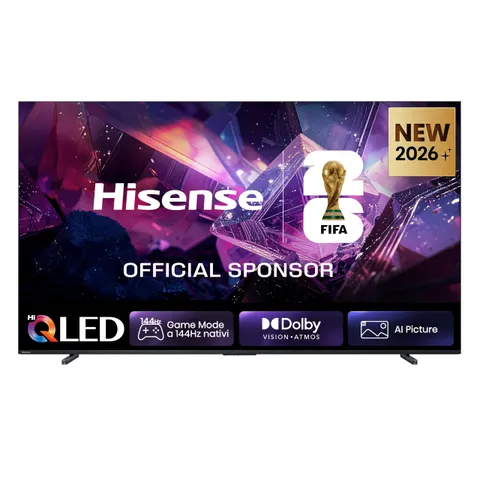 Hisense Smart TV QLED 144Hz 100" 4K 100E7S PRO, Audio Dolby Atmos, Vidaa OS con 1000+