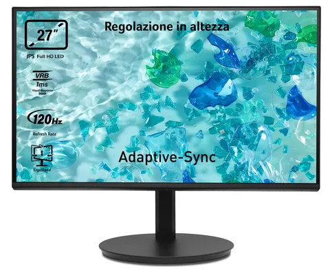 acer Vero CB272Gbirf Monitor PC 27", Display IPS Full HD 120 Hz, 1ms (VRB), 16:9