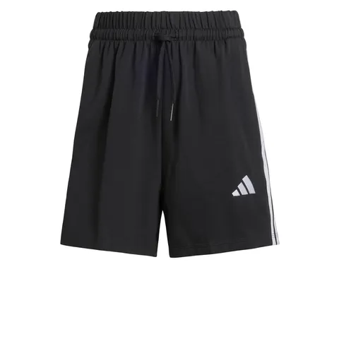 adidas Donna Essentials 3-Stripes Cotton Shorts, Black/White, M