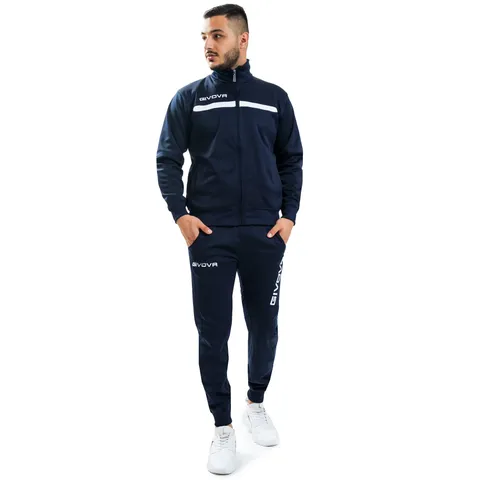 Givova TUTA ONE FULL ZIP Polarfleece BLU/Bianco
