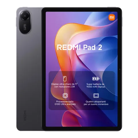 Xiaomi Redmi Pad 2, Tablet 4+256GB, Gray, Display 11" Ultra-Chiaro 2.5K