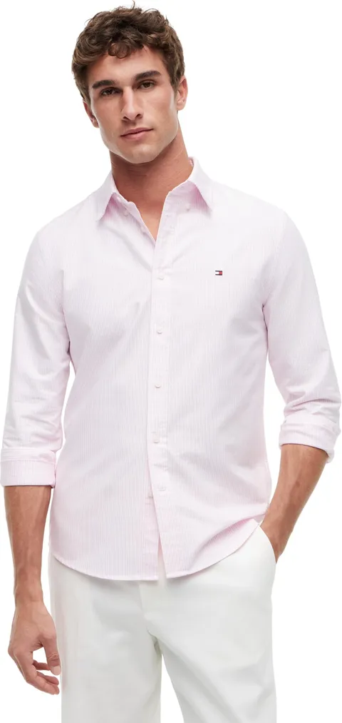 Tommy Hilfiger Heritage Oxford Stripe RF Camicia Uomo Mw0Mw36238 L/S Camicia, Rosa