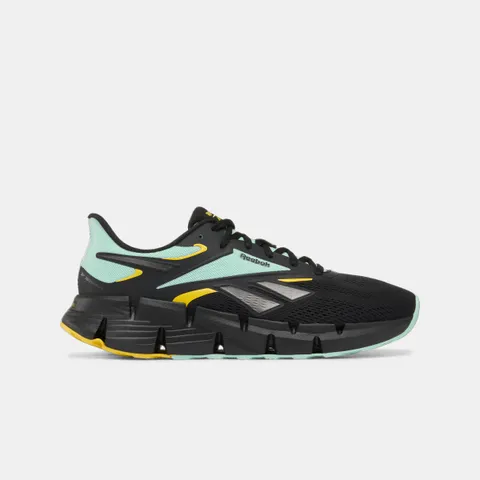 Reebok Uomo Zig Dynamica 6 Sneaker, Core Black Glitch Aqua Golden Haze, 38.5 EU