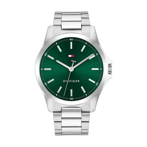Tommy Hilfiger Orologio con Movimento al Quarzo a Tre Lancette da Uomo - Disponibile con cinturino in acciaio inossidabile o cinturino in pelle, Green