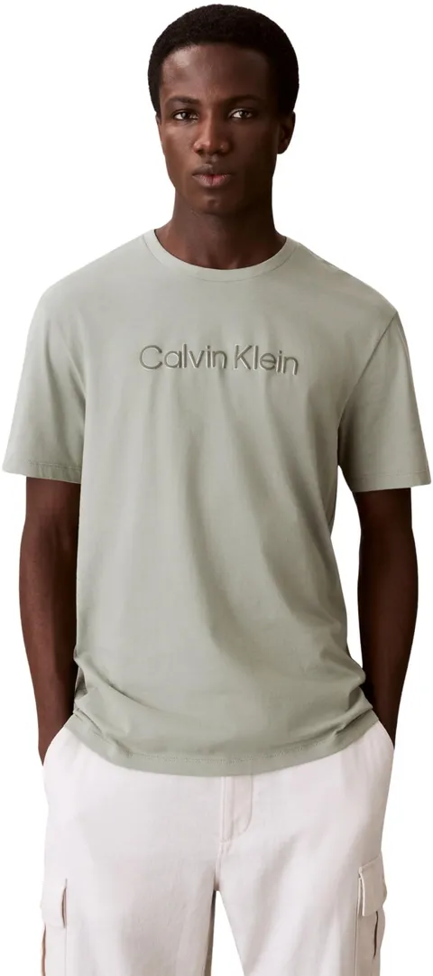 Calvin Klein Uomo T-Shirt Maniche Corte Sportswear con Scollo Rotondo, Beige (Shadow), XS