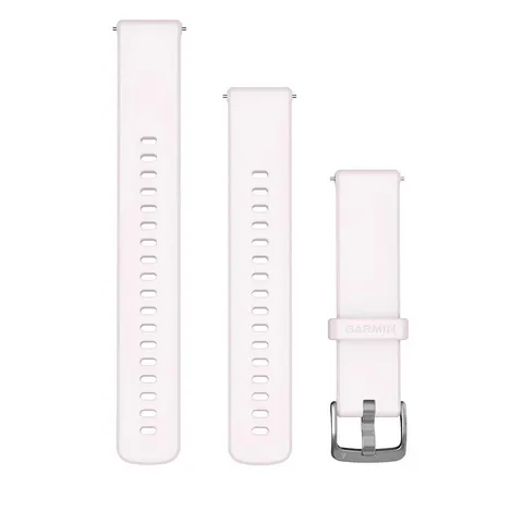Cinturino Originale Garmin a sgancio rapido per le serie Forerunner 255S, 265S, Venu 3S, 2S, vivoactive 4S e vivomove 3S, 18 mm, Silicone, Blush Pink, fibbia Silver