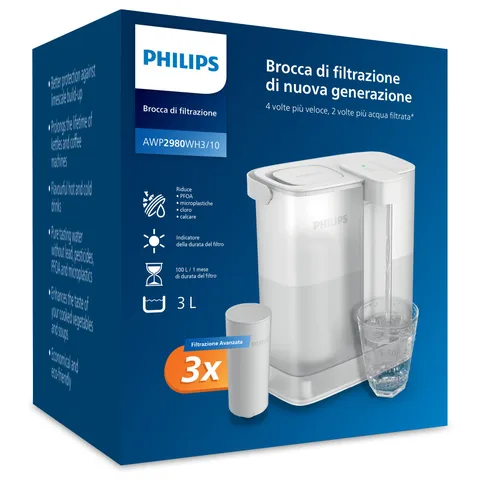 Philips Water Erogatore acqua filtrata 3L con filtro Taste+