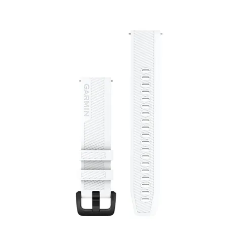 Garmin Cinturino 20mm White & Black Stainless Steel