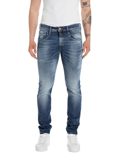 Replay Jeans da Uomo Slim Fit Anbass, 009 Blu Medio., 38W x 32L