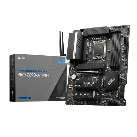 MSI PRO Z690-A WIFI Scheda madre ATX - Supporta i processori Intel Core 12th Gen, LGA 1700-14 Duet Rail 55A VRM, DDR5 Memory Boost 6400MHz/OC, 1 x PCIe 5.0 x16, 3 x M.2 Gen4 x4, 2.5G LAN, Wi-Fi 6E