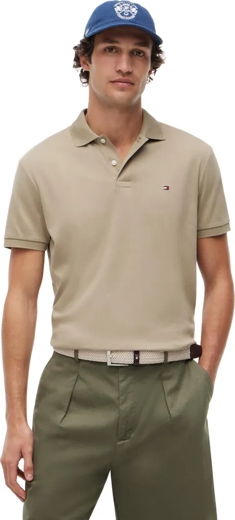 Tommy Hilfiger Uomo Maglietta Polo Maniche Corte Liquid Cotton con Chiusura con Bottoni