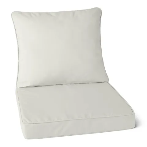 Amazon Basics - Cuscino per Sedia da Giardino con Schienale. 55.9x55.9x7.6 cm. Beige