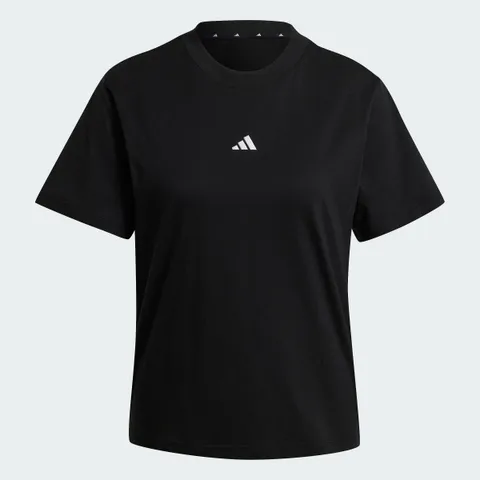 adidas Donna Essentials Small Logo Cotton Shirt, Black/White, XS