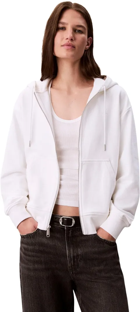 Calvin Klein Felpe da Donna Archive Logo French Terry FZ Hoo LV047B237G, Bianco (Bianco