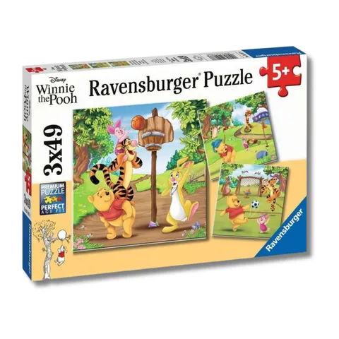 Ravensburger - Puzzle Bambini 5 Anni 3x49 Pezzi, Winnie the Pooh - Puzzle 5 Anni
