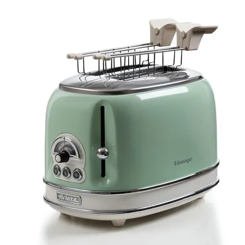 Ariete Tostapane Vintage 2 Fette 155, Tostiera con 6 Livelli di Tostatura, Espulsione