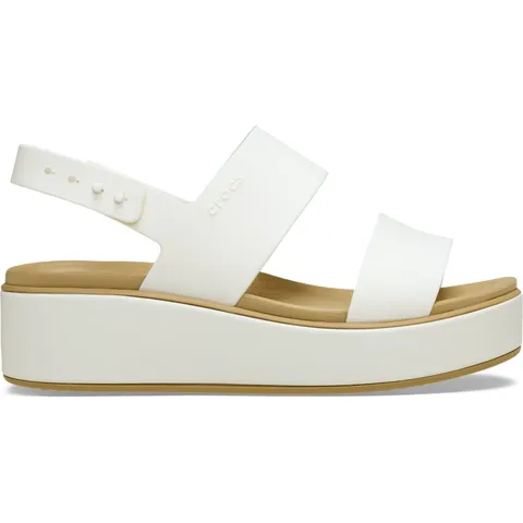 Crocs Brooklyn Low Wedge Matte Wrap Sandal 41-42 EU Chalk/Tan