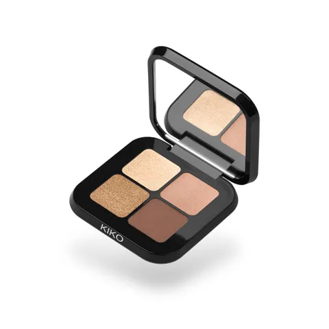 KIKO Milano Bright Quartet Eyeshadow Palette 01 | Palette Con 4 Ombretti Cotti Per Uso
