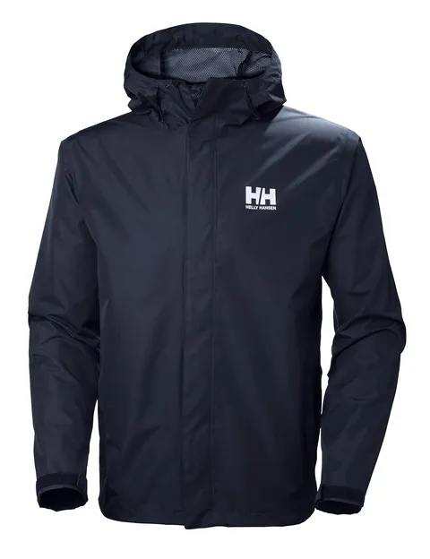 Helly Hansen Seven J Jacket, Giacca da Pioggia con Cappuccio Uomo, 5XL, Blu (Navy)