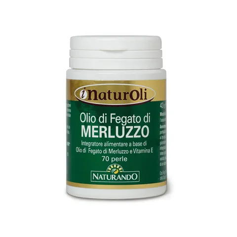 Naturando Olio di Fegato di Merluzzo ricco di Omega 3, vitamina A e vitamina D e Vitamina
