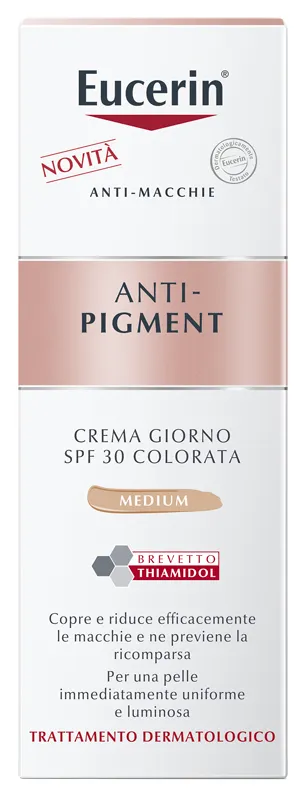 Eucerin Anti-Pigment Crema Giorno Colorata Medium SPF 30 50 ml, Crema antimacchie viso