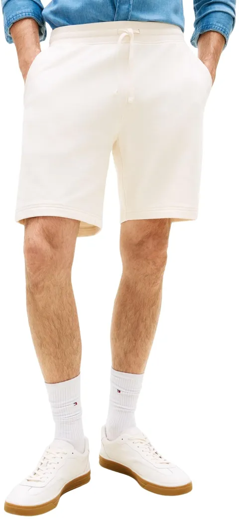 Tommy Hilfiger Uomo Pantaloncini in Felpa Essential Terry in Cotone, Avorio (Ivory