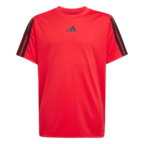 adidas Train Essentials 3-Stripes T-Shirt, T-shirt Bambino, pure ruby/black