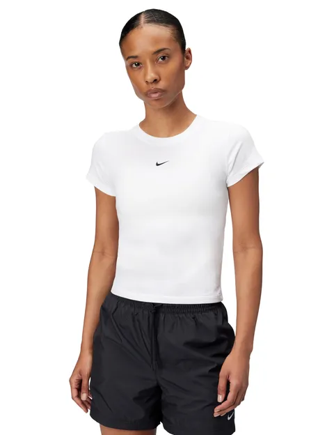 Nike Women's Top W NSW Nk Chll Knt MD CRP, White/Black, FV5508-100, S