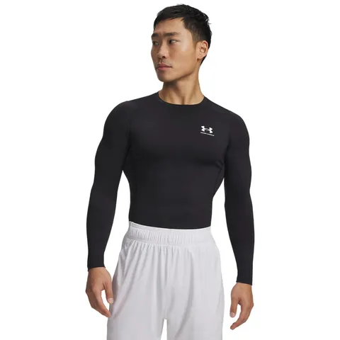 Under Armour Ua Hg Armour Comp Ls Maglietta a maniche lunghe, Nero (Black / White), XS Uomo