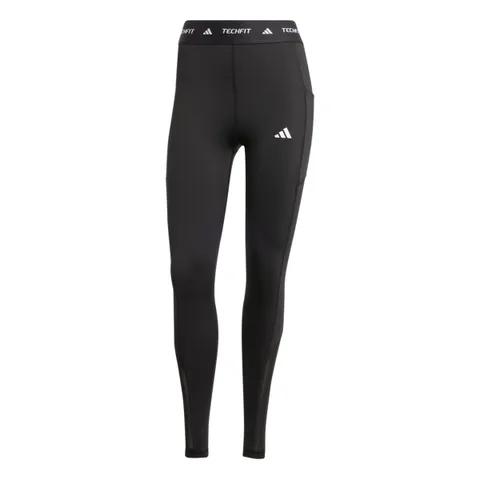 adidas Donna Techfit Stash Pocket Full Length Leggings Tights, Black, XXS