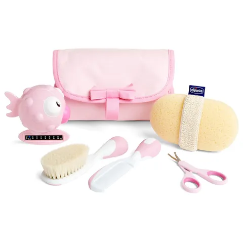Chicco Set Bagnetto Neonato Rosa (spazzola, pettine)