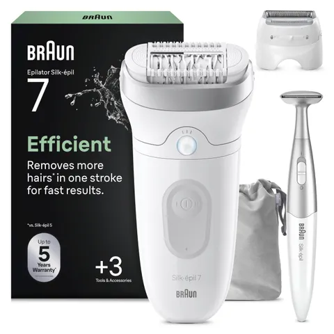 Braun Silk Epil 7 Epilatore Elettrico Donna Con Testina Ampia Per Una Facile Rimozione