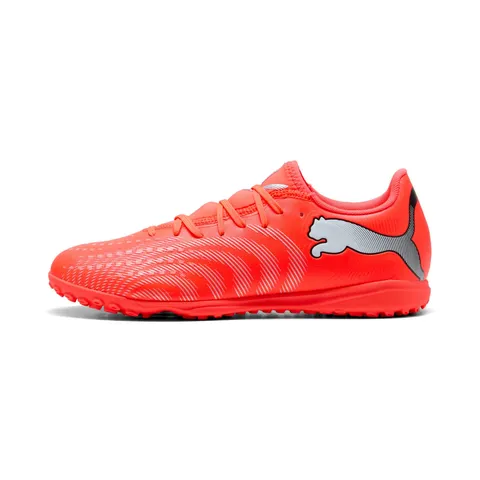 PUMA Scarpa da Calcio Unisex Future 9 Play TT, Rosso Brillante, Bianco, Nero, Argento