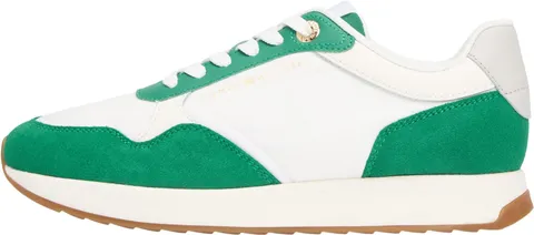 Tommy Hilfiger Runner da Donna Mix Material FW0FW08950 Low Top, Bianco (Bianco