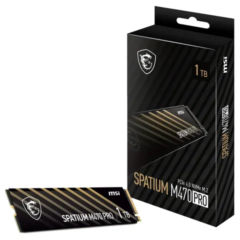 MSI Spatium M470 PRO SSD 1TB - PCIe 4.0 NVMe M.2, 6000MB/s Lettura & 4500MB/s Scrittura