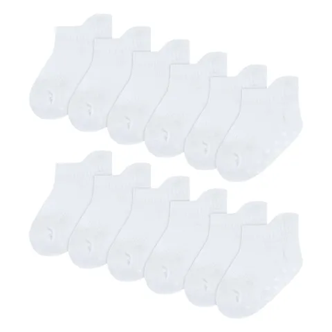 Huggies Little Hugs Pull On Infant Socks (12-Pack), Calzini, Unisex - Bimbi 0-24, White
