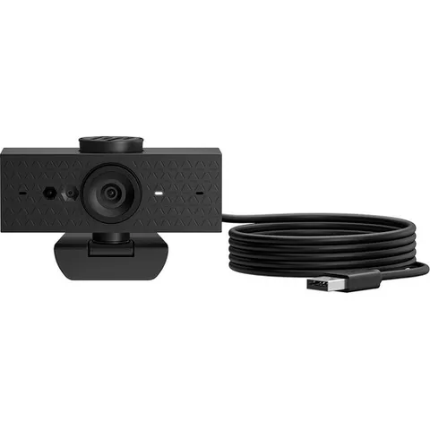 HP 620 Webcam FHD 1080p, Messa a Fuoco Automatica, Zoom Digitale, Rotazione a 360°, Campo Visivo Regolabile, Correzione Automatica Colore e Sfondo, Compatibile con Zoom, Coperchio Privacy, Nera