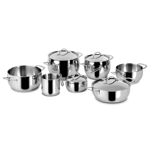 Lagostina Euforia Set di Pentole Induzione, Gas e Forno in Acciaio Inox 18/10, 11 Pezzi