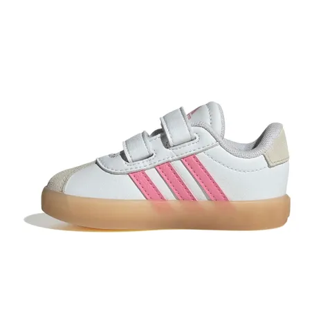 adidas Unisex - Bimbi 0-24 VL Court 3.0 Infants Shoes, Ftwr White/Bliss Pink/Alumina, 26