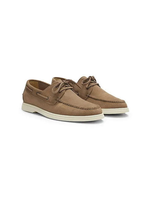 Boss Uomo Sienne SD 10247967 01 Boat Shoes, Beige Medio., 45 EU