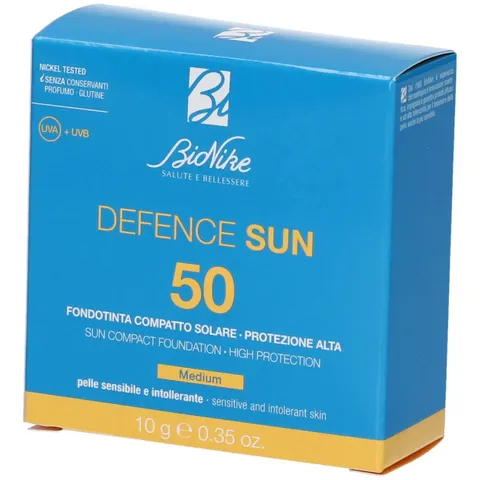 BioNike Defence Sun - Fondotinta Compatto SPF 50, Protezione Solare Raggi UVB e UVA
