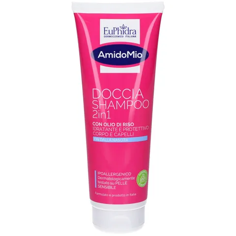 Euphidra - AmidoMio Doccia Shampoo 2 in 1, Con Olio di Riso 100% da agricoltura biologica