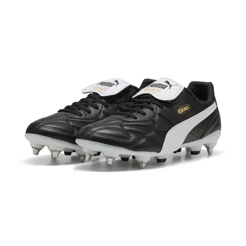 PUMA Unisex King Top MxsgFussballschuh, Puma Nero PUMA Bianco PUMA Oro, 42.5 EU