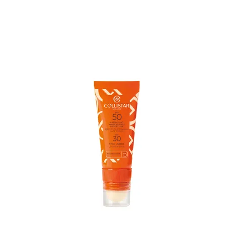Collistar Crema Viso Abbronzante Protettiva SPF50 20 ml + Stick Labbra SPF30 3,2 ml